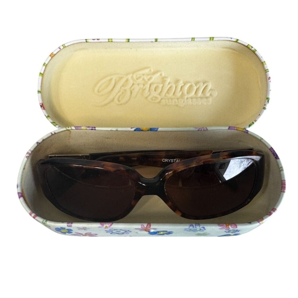 Brighton Crystal Voyage Tortoise Shell Sunglasses With Floral Case - Picture 3 of 12